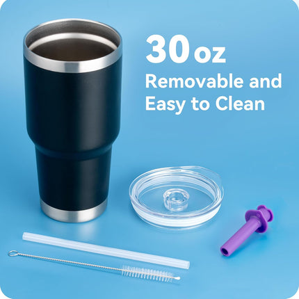 Replacement Straw Lid - Leak - Proof Press - Fit Cover for REDUCE 40 oz & 50 oz Tumblers with Handle, Hydro Flask 24 oz Mug, 28 oz All - Around Tumbler, 32/40 oz Travel Tumblers (Purple).
