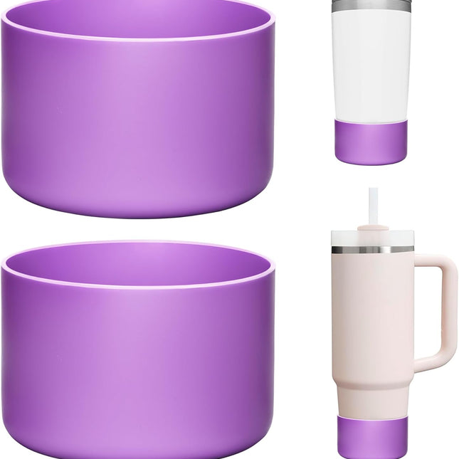 2Pack Silicone Boot Covers | Compatible with Hydro Flask Wide Mouth 20/24oz,Standard Mouth18/ 21/24oz,24oz Travel&2-20oz Water Bottles| 2.75-2.85" Base| Anti-Scratch & Noise Reduction.