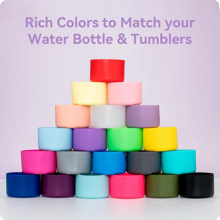 2Pack Silicone Boot Covers | Compatible with Hydro Flask Wide Mouth 20/24oz,Standard Mouth18/ 21/24oz,24oz Travel&2-20oz Water Bottles| 2.75-2.85" Base| Anti-Scratch & Noise Reduction.