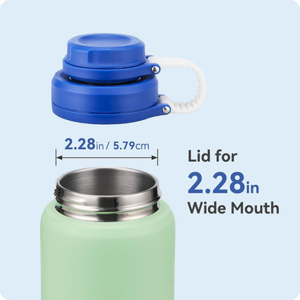 Clear Spout Lid for Hydro Flask 12 16 20 32 40 64 oz Wide Mouth Bottle,Replacement Lid for 2.28" Wide Mouth Sport Water Bottle Accessories.