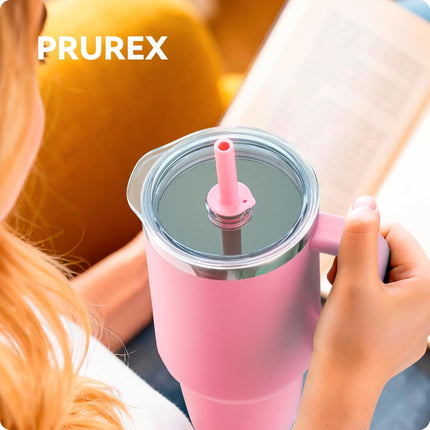 Replacement Straw Lid - Leak - Proof Press - Fit Cover for REDUCE 40 oz & 50 oz Tumblers with Handle, Hydro Flask 24 oz Mug, 28 oz All - Around Tumbler, 32/40 oz Travel Tumblers (White).