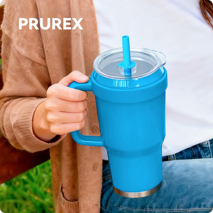 Replacement Straw Lid - Leak - Proof Press - Fit Cover for REDUCE 40 oz & 50 oz Tumblers with Handle, Hydro Flask 24 oz Mug, 28 oz All - Around Tumbler, 32/40 oz Travel Tumblers (White).