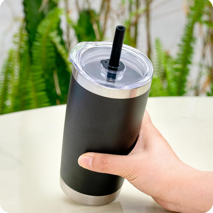 20 oz Straw Lid - Replacement Leak - Proof Cover for 3.2 - inch Press - Fit Cup Mouths of Brands: TEEZWONDER, LEIOH, VIWIS, SUNWILL, NewEleven, MJZAKEFR, AXIARA, Niduilef, SANDJEST (Black).