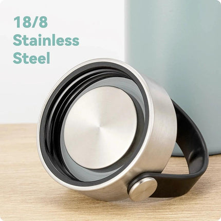 Replacement Lid for Simple Modern Wide Mouth 18oz 22oz 30oz, Water Bottle Lid with Ergonomic Handle, Stainless Steel & Leak - Proof.