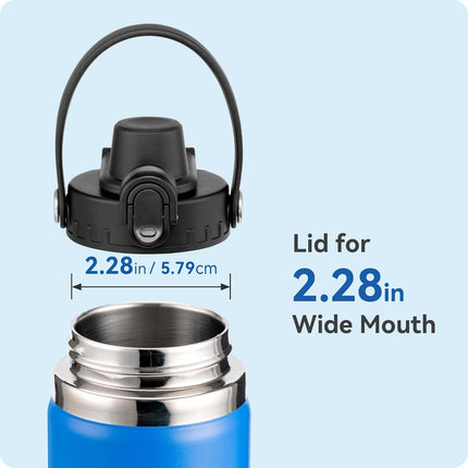 Pop - Up Replacement Lid - Leakproof Spout Cap with Secure Lock, for Hydro Flask, ThermFlask, Takeya & Iron Flask Wide - Mouth Bottles.