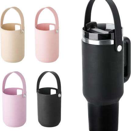 BPA - Free Silicone Carry Handle: Durable Accessory for Stanley Quencher 40oz (Black).