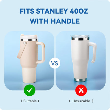 BPA - Free Silicone Carry Handle: Durable Accessory for Stanley Quencher 40oz (Black).