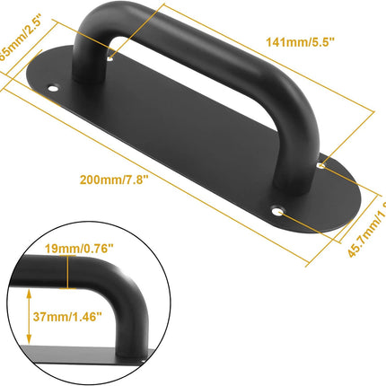 Biaungdo 2 Pack Door Handle Pull Plate, Stainless Steel Door Handle Pull Heavy Duty Barn Door Pull Handles for Sliding Barn Door Kitchen Cabinet, Matte Black (7.8" x 2.5").