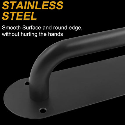 Biaungdo 2 Pack Door Handle Pull Plate, Stainless Steel Door Handle Pull Heavy Duty Barn Door Pull Handles for Sliding Barn Door Kitchen Cabinet, Matte Black (7.8" x 2.5").