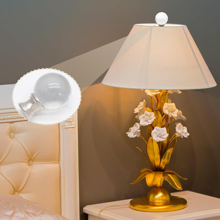 Biaungdo 2 Pack Glass Crystal Lamp Finial, Clear Lamp Finial Cap Knob Glass Ball Lamp Screw Top Lamp Decoration for Lamp Shade, with 1/4-27 Inch Silver Base.