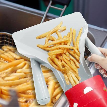 Biaungdo Polycarbonate French Fry Popcorn Scoop, French Fry Bagger, Quick Fill Tool for Bags & Boxes, Multipurpose Scooper for Food, Fries, Snacks, Desserts, Ice(Dual Handle).