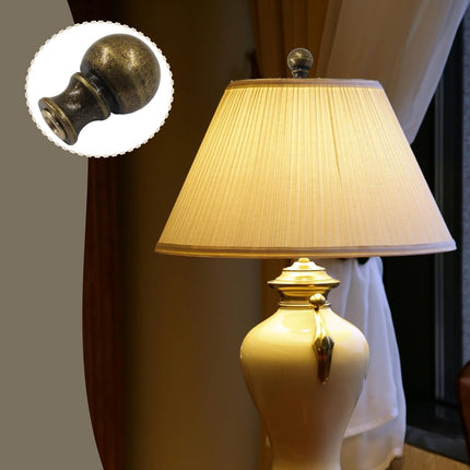 Biaungdo 2 Pcs Solid Brass Lamp Finial Cap Knob with Dual-Thread Screw, Lamp Shade Screw Cap Top Lamps Decoration for Lamps Shade Holder, 3/8 Inch & 1/4-27 Inch.