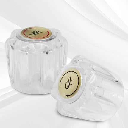 Biaungdo Clear Shower Knob Replacement Set of 2, Bathtub Faucet Handles Include Hot and Cold Shower Knob for Remodeling Trim, with Screws & Screwdriver.