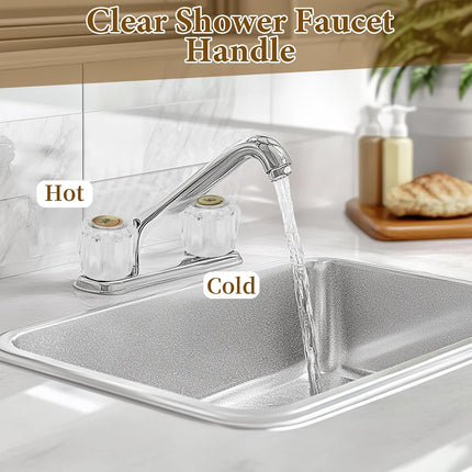 Biaungdo Clear Shower Knob Replacement Set of 2, Bathtub Faucet Handles Include Hot and Cold Shower Knob for Remodeling Trim, with Screws & Screwdriver.