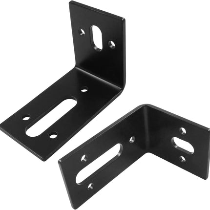 Biaungdo 4 Pcs Black Adjustable L Bracket with Slot, 3¼"×2⅜"×1¾" Metal Right Angle Corner Bracket, L-Shape Corner Brace Support Brackets for Fixing Furniture(3mm Thickness, Max.Load 66 lb).