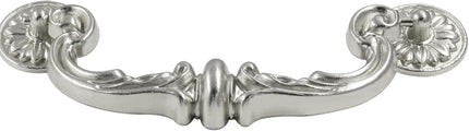 Biaungdo 4 Pcs 150 mm / 6 Inch Hole Center Pull Handles, Zinc Alloy Rustic Vintage Style Drop-Down Bail Swing Dresser Pull Handle Antique Drawer Handles for Kitchen, Cabinet (Silver).