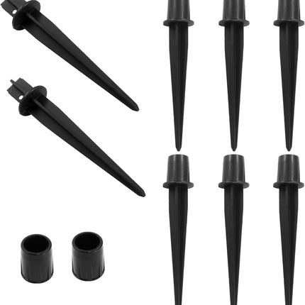 Biaungdo 8 Pack Metal Stakes, 5.3 Inch Solar Light Replacement Stakes, Black Outdoor Ground Stake for Yard Landscape Garden Pathway Patio Lamps Pole.