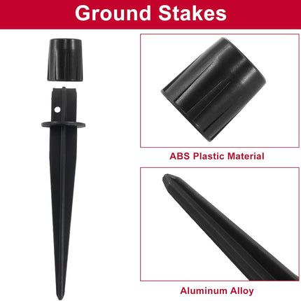 Biaungdo 8 Pack Metal Stakes, 5.3 Inch Solar Light Replacement Stakes, Black Outdoor Ground Stake for Yard Landscape Garden Pathway Patio Lamps Pole.