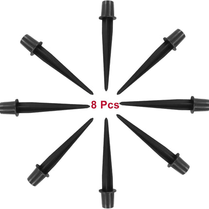 Biaungdo 8 Pack Metal Stakes, 5.3 Inch Solar Light Replacement Stakes, Black Outdoor Ground Stake for Yard Landscape Garden Pathway Patio Lamps Pole.
