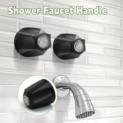 Biaungdo Black Shower Knob Replacement Set of 2, Bathtub Faucet Handles Include Hot and Cold Shower Knob for Remodeling Trim.