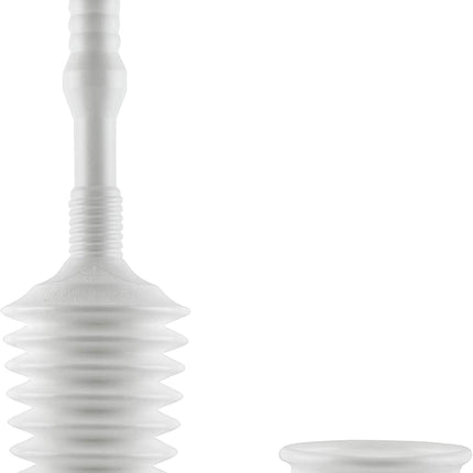 Master Plunger MP500-B4 Heavy Duty Bathroom Toilet Plunger Kit with Short Bucket. Equipped with Air Release Valve, White.