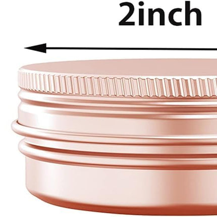 1 oz Aluminum Tin Jar with Screw Cap Refillable Container for Cosmetic, Lip Balm, Cream, Rose Gold 12 Pcs..