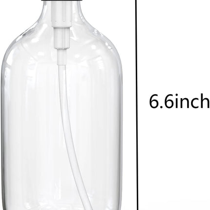 10 Ounce Clear Plastic Pump Bottle Dispenser, Refillable Empty Bottle Container with Pump for Essential Oil Soap Lotion Shampoo, 2 Pcs.