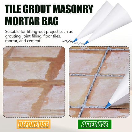 Biaungdo 3 Pack Tile Grout Masonry Mortar Bag & Brick Jointer & Tuck Pointers, Heavy Duty Piping Bags Grout Sealer Bag for Tile Installation(Blue).