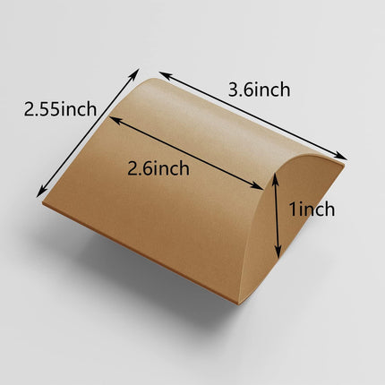 BallHull Kraft Paper Pillow Candy Box, Foldable Gift Box with Jute Rope for Weddings, Parties, Birthdays, Holidays, 60 Pcs.
