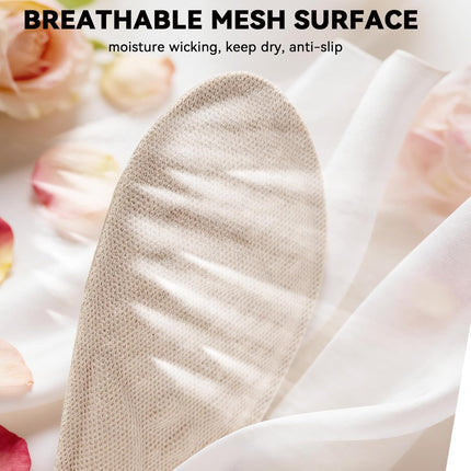 Arch Support High Heel Inserts for Women, Breathable Foam Cushion Sandal Inserts with Mesh Fabric Surface, Anti-Slip Insoles for Flats, Shock Absorb Inserts for Plantar Fasciitis Relief, L 7.5-9.5.