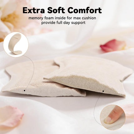 Arch Support High Heel Inserts for Women, Breathable Foam Cushion Sandal Inserts with Mesh Fabric Surface, Anti-Slip Insoles for Flats, Shock Absorb Inserts for Plantar Fasciitis Relief, L 7.5-9.5.