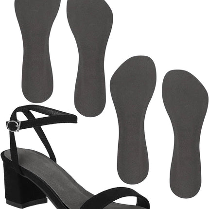 2 Pairs Pigskin High Heel Cushion Inserts, Anti-Slip Shoe Inserts for Dress Shoes Pain Relief, Adhesive Arch Support Sandal Insoles, Leather Cushioning Heel Insoles, Women M 7.5-9.