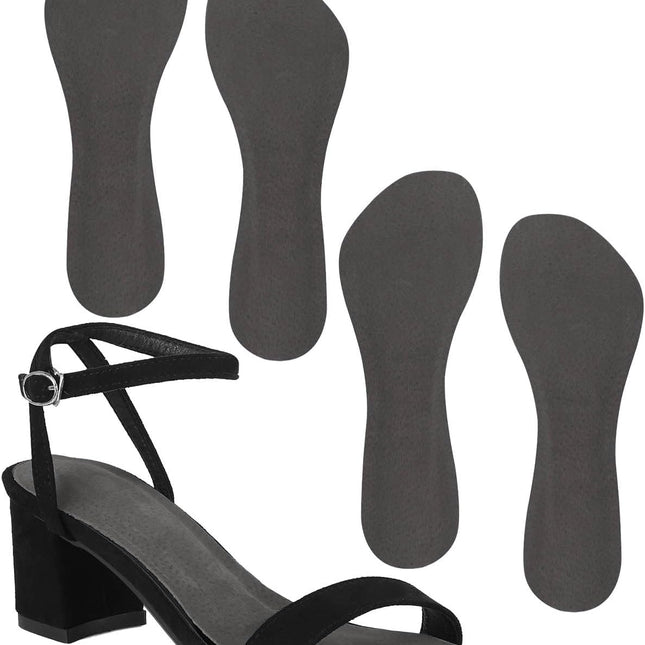 2 Pairs Pigskin High Heel Cushion Inserts, Anti-Slip Shoe Inserts for Dress Shoes Pain Relief, Adhesive Arch Support Sandal Insoles, Leather Cushioning Heel Insoles, Women M 7.5-9.