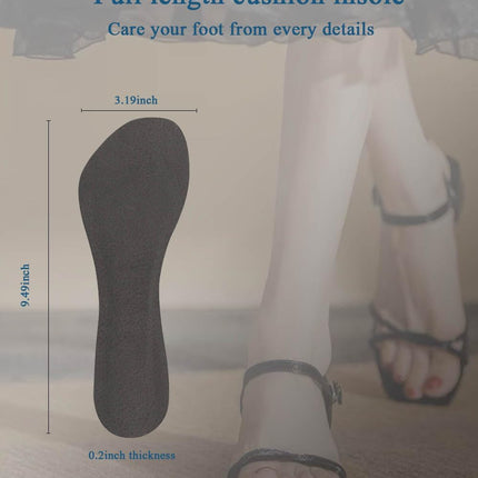2 Pairs Pigskin High Heel Cushion Inserts, Anti-Slip Shoe Inserts for Dress Shoes Pain Relief, Adhesive Arch Support Sandal Insoles, Leather Cushioning Heel Insoles, Women M 7.5-9.