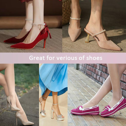 2 Pairs Pigskin High Heel Cushion Inserts, Anti-Slip Shoe Inserts for Dress Shoes Pain Relief, Adhesive Arch Support Sandal Insoles, Leather Cushioning Heel Insoles, Women M 7.5-9.