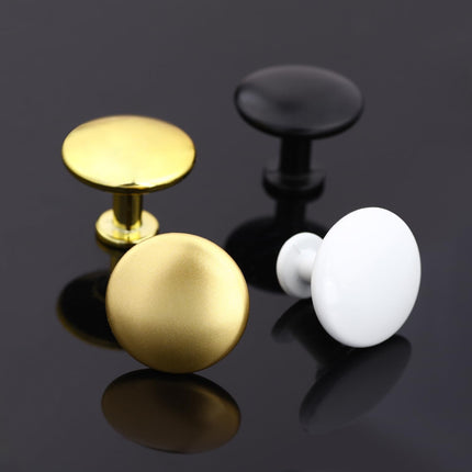 Pack of 6 Round Mushroom Shape Drawer Pulls Varnish Black Furniture Cupboard Aluminium Alloy Dresser Knobs Door Window Pull Handles Cabinet Hardware for Closet Wardrobe Pulls with Screws.