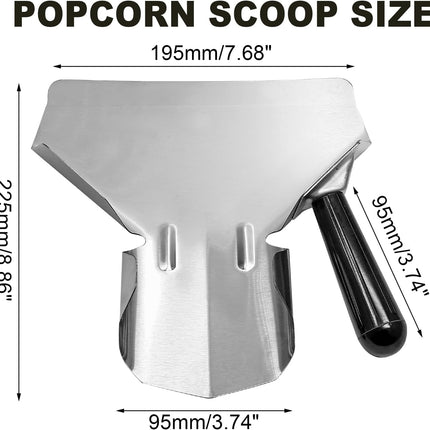 Biaungdo Stainless Steel French Fry Popcorn Scoop, Metal Popcorn Scoop, French Fry Bagger, Quick Fill Tool for Bags & Boxes, Multipurpose Scooper for Food, Fries, Snacks, Desserts, Ice(Right Handle).