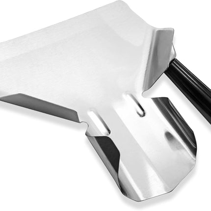 Biaungdo Stainless Steel French Fry Popcorn Scoop, Metal Popcorn Scoop, French Fry Bagger, Quick Fill Tool for Bags & Boxes, Multipurpose Scooper for Food, Fries, Snacks, Desserts, Ice(Right Handle).