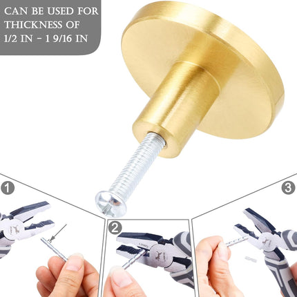 2 Pack Clover Shape Drawer Pulls Solid Brass Stylish Kitchen Cabinet Modern Brushed Gold Trefoil Dresser Knobs Door Window Pull Handles Cabinet Hardware for Cupboard Pulls with Screws.