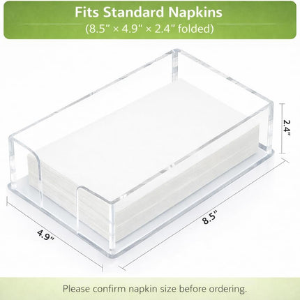 Fengzhe Acrylic Guest Towel Napkin Holder, Clear Bathroom Paper Hand Towels Storage Tray, Disposable Paper Towel Holder for Bathroom, Kitchen, Parties, Weddings, and Various Events 8.5x4.9x2.4 inches.