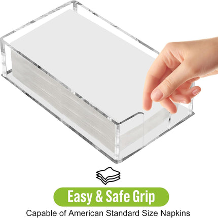 Fengzhe Acrylic Guest Towel Napkin Holder, Clear Bathroom Paper Hand Towels Storage Tray, Disposable Paper Towel Holder for Bathroom, Kitchen, Parties, Weddings, and Various Events 8.5x4.9x2.4 inches.