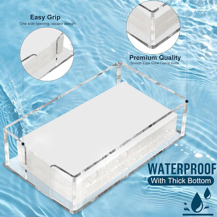 Fengzhe Acrylic Guest Towel Napkin Holder, Clear Bathroom Paper Hand Towels Storage Tray, Disposable Paper Towel Holder for Bathroom, Kitchen, Parties, Weddings, and Various Events 8.5x4.9x2.4 inches.