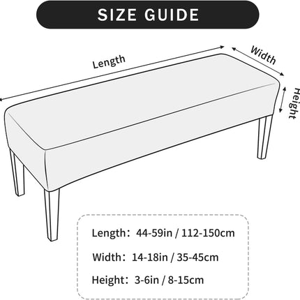 FORCHEER Dining Bench Cover Velvet Black Bench Slipcover for Living Room Rectangle 59inch Bench Seat Protector for Bedroom, Kitchen Washable(Velvet-Black).