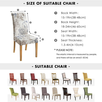 FORCHEER Chair Covers for Dining Room Set of 4 Elegant Flowers Stretch Floral Kitchen Chair Slipcover 4 Pieces Washable and Removable.