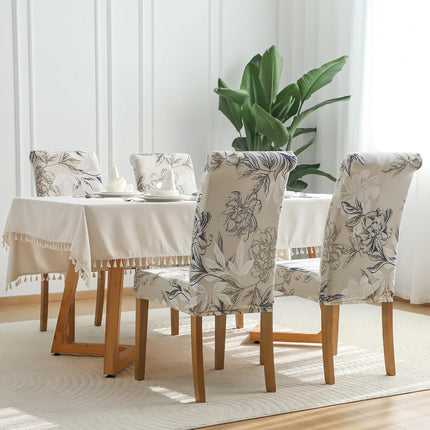 FORCHEER Chair Covers for Dining Room Set of 4 Elegant Flowers Stretch Floral Kitchen Chair Slipcover 4 Pieces Washable and Removable.