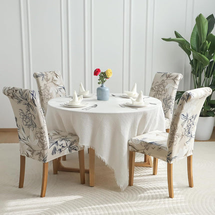 FORCHEER Chair Covers for Dining Room Set of 4 Elegant Flowers Stretch Floral Kitchen Chair Slipcover 4 Pieces Washable and Removable.