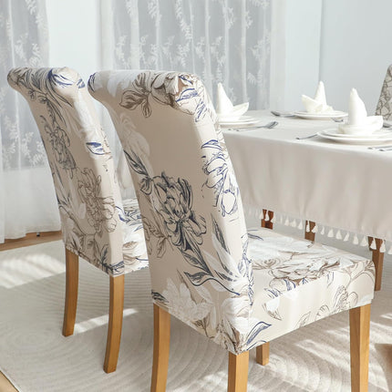FORCHEER Chair Covers for Dining Room Set of 4 Elegant Flowers Stretch Floral Kitchen Chair Slipcover 4 Pieces Washable and Removable.