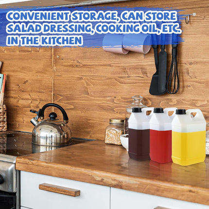 3 Pcs 1 Gallon Plastic Jug with Lids Square Empty Storage Containers Hdpe Carboy Plastic Jar Containers for Milk Water Beverage Oil Liquids (Translucent Color).