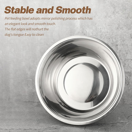 10 Pcs 8 Cup Metal Dog Bowls Stainless Steel Thickened Food Bowls Travel Kennel Food and Water Dish for Medium Large Size Dogs Cats, 64 Oz, Dishwasher Safe.