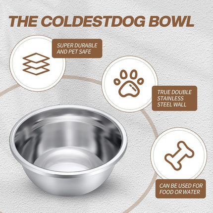10 Pcs 8 Cup Metal Dog Bowls Stainless Steel Thickened Food Bowls Travel Kennel Food and Water Dish for Medium Large Size Dogs Cats, 64 Oz, Dishwasher Safe.
